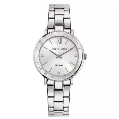 Relógio feminino Trussardi T-Vision com detalhes em aço inoxidável quartzo R2453115508