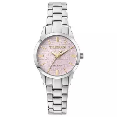 Relógio feminino Trussardi T-Bent rosa aço inoxidável quartzo R2453141508