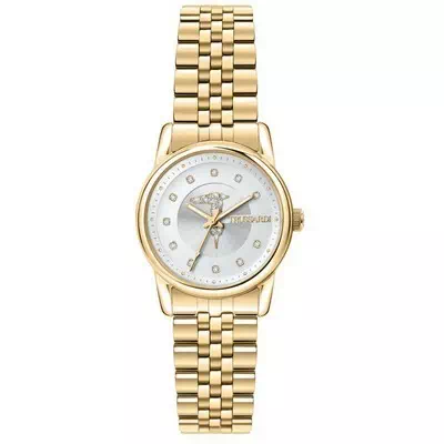 Relógio feminino Trussardi T-Joy com detalhes em tom dourado e quartzo em aço inoxidável R2453150501