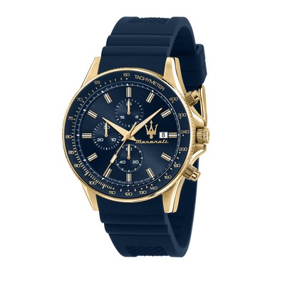 Maserati Sfida Chronograph Blue Sunray Dial Quartz R8871640004 100M Men's Watch