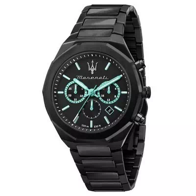Maserati Aqua Edition Chronograph Black Dial Quartz R8873644001 100M Men's Watch