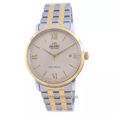 Orient Contemporary Champagne Dial Two Tone Stainless Steel Automatic RA-AC0F08G10B Men's Watch