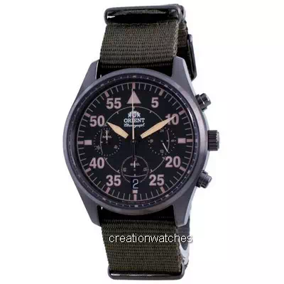 Orient Sports Flight Style Chronograph Green Dial Quartz RA-KV0501E10B Men's Watch