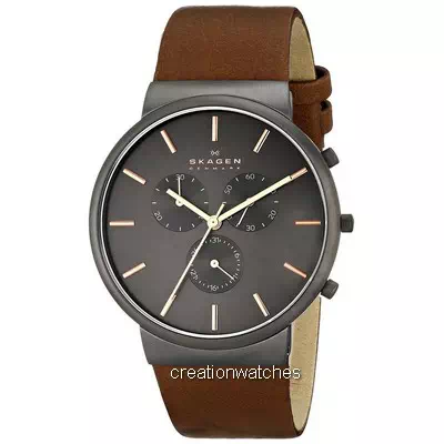 Skagen Ancher Chronograph Brown Leather SKW6106 Men's Watch