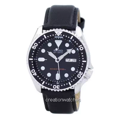 Seiko Automatic Diver's Black Leather SKX007K1-var-LS10 200M Men's Watch