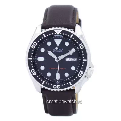Seiko Automatic Diver's Dark Brown Leather SKX007K1-var-LS11 200M Men's Watch