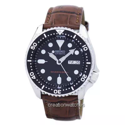 Seiko Automatic Diver's Brown Leather SKX007K1-var-LS7 200M Men's Watch