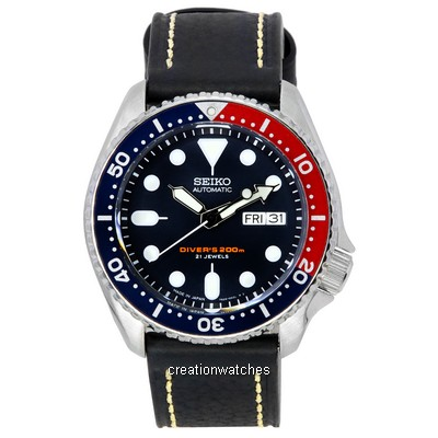 Seiko Automatic Diver's Ratio Black Leather SKX009J1-LS2 200M Men's Watch