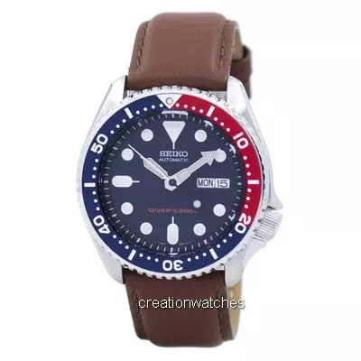 Seiko Automatic Diver's Brown Leather SKX009K1-var-LS12 200M Men's Watch
