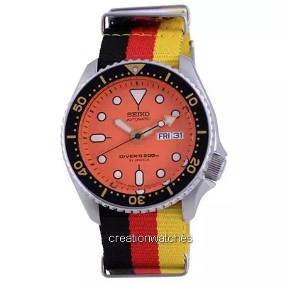 Relógio masculino de poliéster SKX011J1-var-NATO26 200M da Seiko Automatic Diver feito no Japão