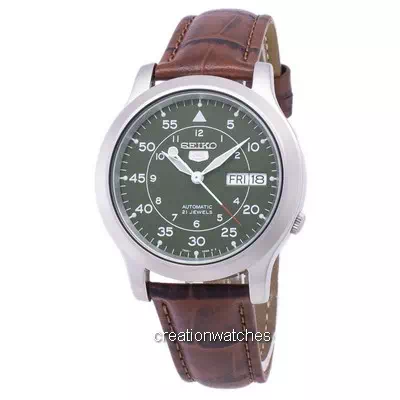 Seiko 5 Military SNK805K2-var-SS2 Automatic Brown Leather Strap Men's Watch