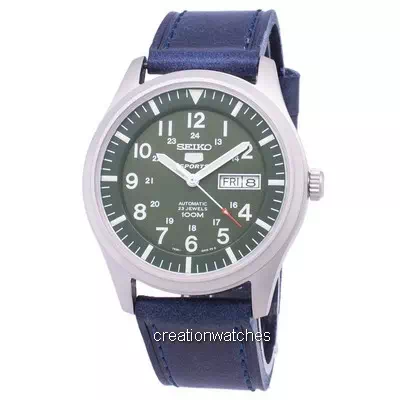 Seiko 5 Sports SNZG09K1-var-LS13 Automatic Dark Blue Leather Strap Men's Watch