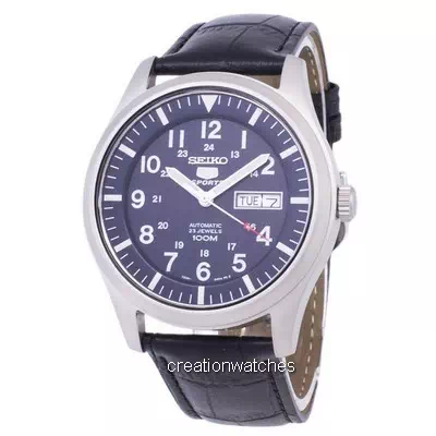 Seiko 5 Sports Automatic Black Leather SNZG11K1-var-LS6 100M Men's Watch