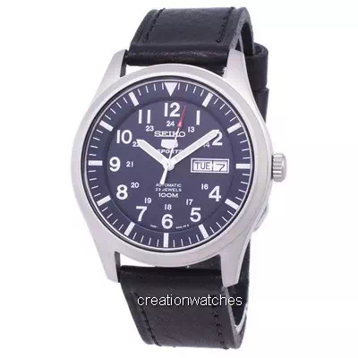 Seiko 5 Sports Automatic Black Leather SNZG11K1-var-LS8 100M Men's Watch