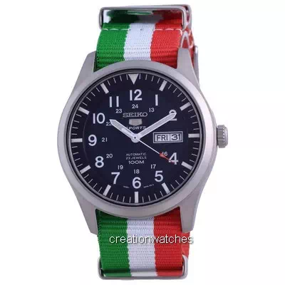 Relógio masculino Seiko 5 Sports automático de poliéster SNZG11K1-var-NATO23 100M