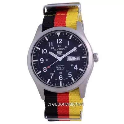 Relógio masculino Seiko 5 Sports automático de poliéster SNZG11K1-var-NATO26 100M