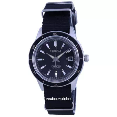 Seiko Presage Style 60's Black Dial Nylon Strap Automatic SRPG09 SRPG09J1 SRPG09J Men's Watch