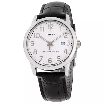 Timex Easy Reader Signature Edition Leather Strap Quartz TW2R64900 Men's Watch