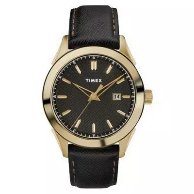 Relógio masculino Timex Torrington com mostrador preto pulseira de couro quartzo TW2R90400