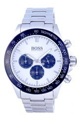 Hugo Boss Ikon Chronograph Tachymeter Silver Dial Quartz 1512964 100M Men's Watch