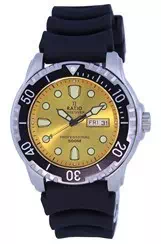 Relógio Masculino Ratio FreeDiver Mostrador Amarelo Pulseira PU Quartzo 48HA90-02-YLW 500M