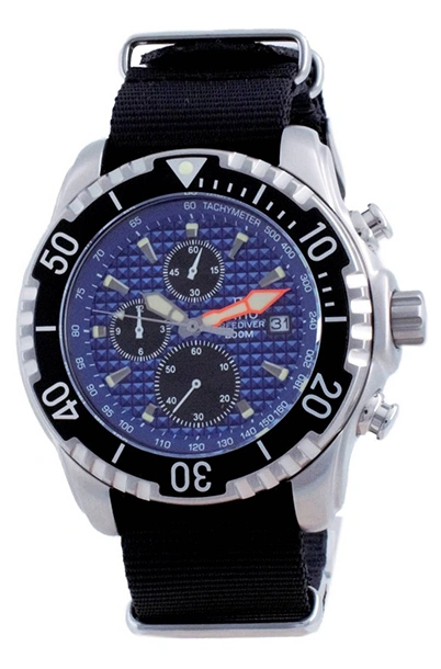 Relógio masculino Ratio Free Diver Chronograph Nylon Quartz Diver 48HA90-17-CHR-BLU-var-NATO4 200M