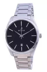 Relógio masculino Westar mostrador preto em aço inoxidável quartzo 50213 STN 103