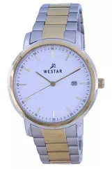 Westar White Dial Two Tone Stainless Steel Quartz 50243 CBN 101 Men\'s Watch