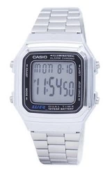 Casio Digital Stainless Steel Alarm Chrono Dual Time A178WA-1ADF A178WA-1A Men\'s Watch