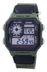 Relógio Digital AE-1200WHB-3BV dos homens da hora do alarme da hora de Casio AE1200WHB-3BV