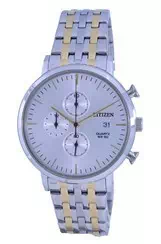 Citizen Chronograph White Dial Two Tone Stainless Steel Quartz AN3614-54A Men\'s Watch