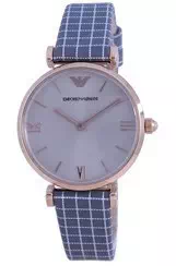 Emporio Armani Gianni T-Bar cinza mostrador quartzo AR11386 relógio feminino