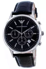 Relógio masculino Emporio Armani Renato Classic Chronograph Quartz Black Dial AR2447