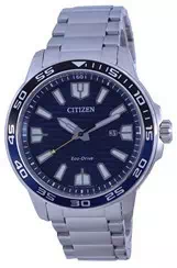 Citizen Blue Dial Stainless Steel Eco-Drive AW1525-81L 100M Men\'s Watch