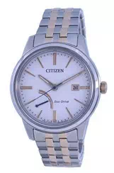 Citizen White Dial Two Tone Stainless Steel Eco-Drive AW7004-57A 100M Men\'s Watch