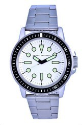 Relógio masculino Armani Exchange aço inoxidável com mostrador branco quartzo AX1853