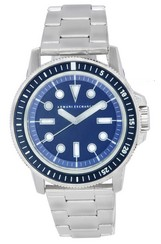 Relógio masculino Armani Exchange aço inoxidável mostrador azul quartzo AX1861