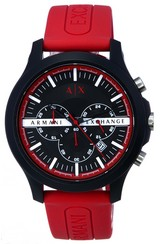 Relógio masculino Armani Exchange Hampton cronógrafo mostrador preto quartzo AX2436