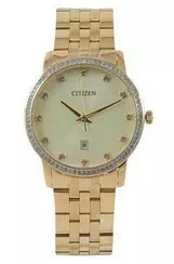 Citizen Crystal Accents Gold Tone Stainless Steel Quartz BI5033-53P Women\'s Watch