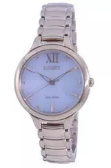 Citizen White Dial Rose Gold Tone Stainless Steel Eco-Drive EM0553-85A Women's Watch