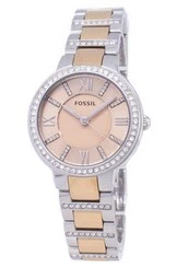 Fossil Virginia Rose Dial Crystal Two-tone ES3405 Women\'s Watch