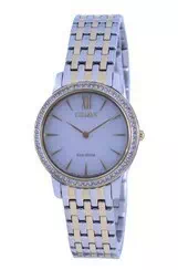 Citizen Elegance Crystal Accents Two Tone Stainless Steel Eco-Drive EX1484-81A Women\'s Watch