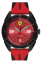 Ferrari Scuderia Forza Rotes Zifferblatt Silikonband Quarz 0830517 Herrenuhr
