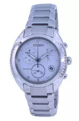 Relógio feminino Citizen Chronograph Diamond com acentos de aço inoxidável Eco-Drive FB1381-54A