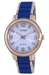 Citizen Silver Dial Two Tone Stainless Steel Eco-Drive FE7078-93A Water 100M Women\'s Watch