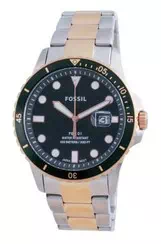 Fossil FB-01 Green Dial Stainless Steel Quartz FS5743 100M Men's Watch