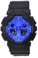 Casio G-Shock Analog Digital Blue Dial Quartz GA-100BP-1A GA100BP-1 200M Men\'s Watch