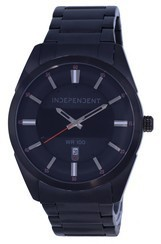 Relógio masculino independente de aço inoxidável mostrador preto quartzo IB5-349-51.G 100M