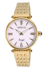 Relógio Invicta Angel Gold Tone Aço Inoxidável Branco Quartzo INV27987 Relógio Feminino