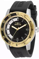 Invicta Speciality Black Dial Silicone Strap Quartz 34097 100M Men's Watch